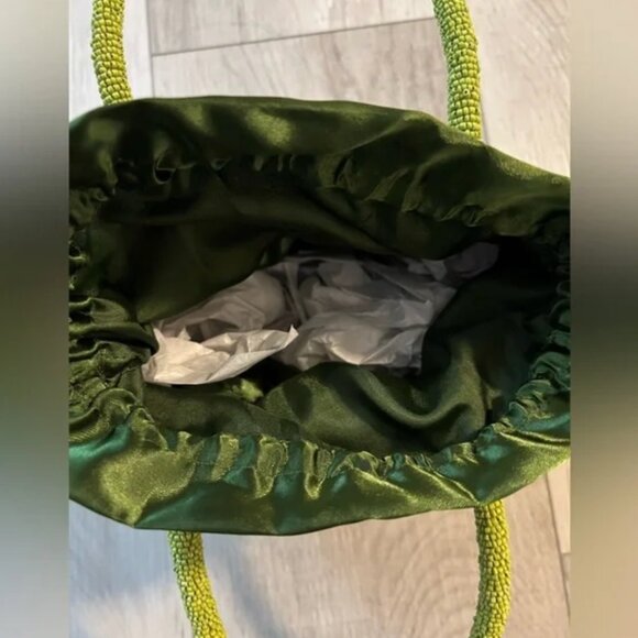 Viral Tik Tok Beaded Handbag Made in India Green Purple Floral NWT - Picture 6 of 6